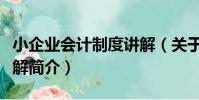小企業會計制度講解(關于小企業會計制度講解簡介)