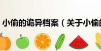 小偷的詭異檔案(關于小偷的詭異檔案簡介)