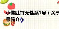 小佛肚竹無性系1號(關于小佛肚竹無性系1號簡介)