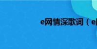 e網情深歌詞(e網情)