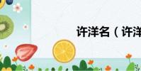 許洋名(許洋)