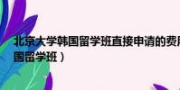 北京大學韓國留學班直接申請的費用是多少?(北京大學韓國留學班)