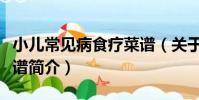 小兒常見病食療菜譜(關于小兒常見病食療菜譜簡介)