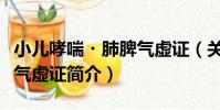 小兒哮喘?肺脾氣虛證(關于小兒哮喘?肺脾氣虛證簡介)