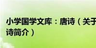 小學國學文庫:唐詩(關于小學國學文庫:唐詩簡介)