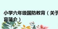 小學六年級國防教育(關于小學六年級國防教育簡介)