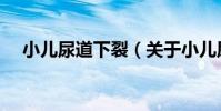 小兒尿道下裂(關于小兒尿道下裂簡介)