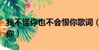 我不怪你也不會恨你歌詞(我不怪你也不會恨你)