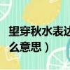 望穿秋水表達什么意思詩句（望穿秋水表達什么意思）