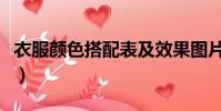 衣服顏色搭配表及效果圖片男(衣服顏色搭配)