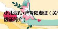 小兒泄瀉·脾腎陽虛證(關于小兒泄瀉·脾腎陽虛證簡介)