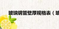 玻璃鋼管壁厚規格表(玻璃鋼管壁厚)