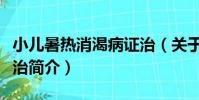 小兒暑熱消渴病證治(關于小兒暑熱消渴病證治簡介)