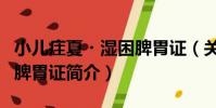 小兒疰夏?濕困脾胃證(關于小兒疰夏?濕困脾胃證簡介)