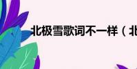 北極雪歌詞不一樣(北極雪歌詞)
