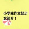 小學生作文起步：看圖作文（關于小學生作文起步：看圖作文簡介）