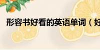 形容書好看的英語單詞(好看的英語單詞)