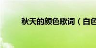 秋天的顏色歌詞(白色秋天歌詞)