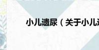 小兒遺尿(關于小兒遺尿簡介)