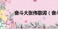 奮斗大張偉歌詞(奮斗 大張偉)