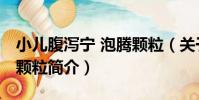 小兒腹瀉寧 泡騰顆粒(關于小兒腹瀉寧 泡騰顆粒簡介)
