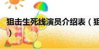 狙擊生死線演員介紹表(狙擊生死線演員介紹)