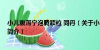 小兒腹瀉寧泡騰顆粒 同丹(關于小兒腹瀉寧泡騰顆粒 同丹簡介)