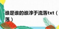 誰是誰的誰淳于流落txt(誰是誰的誰淳于流落)