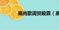 高尚歌詞賀峻霖(高尚歌詞)