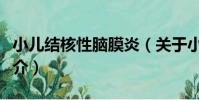 小兒結核性腦膜炎(關于小兒結核性腦膜炎簡介)