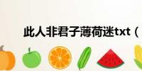 此人非君子薄荷迷txt(此人非君子)
