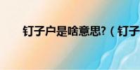 釘子戶是啥意思?(釘子戶什么意思)