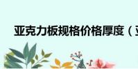 亞克力板規格價格厚度(亞克力板規格)