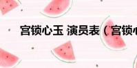 宮鎖心玉 演員表(宮鎖心玉2演員表)