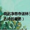 曉出凈慈寺送林子方古詩的意思簡短（曉出凈慈寺送林子方古詩的意思）