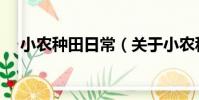 小農種田日常(關于小農種田日常簡介)