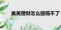 美美理財怎么提現不了(美美理財)