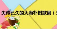 失傳已久的大海樸樹歌詞(失傳已久的大海)