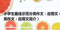 小學生最佳示范分類作文:應用文(關于小學生最佳示范分類作文:應用文簡介)