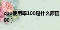 cpu使用率100是什么原因引起(cpu使用率100)