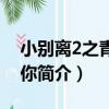 小別離2之青春有你（關于小別離2之青春有你簡介）