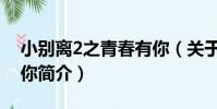 小別離2之青春有你(關于小別離2之青春有你簡介)