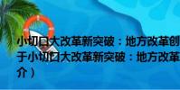 小切口大改革新突破:地方改革創新實踐案例研究2019(關于小切口大改革新突破:地方改革創新實踐案例研究2019簡介)