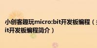 小創客趣玩micro:bit開發板編程(關于小創客趣玩micro:bit開發板編程簡介)