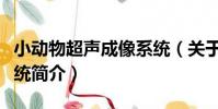 小動物超聲成像系統(關于小動物超聲成像系統簡介)