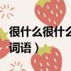 很什么很什么的詞語兩個字（很什么很什么的詞語）