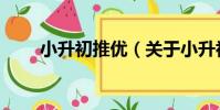 小升初推優(關于小升初推優簡介)