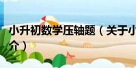小升初數學壓軸題(關于小升初數學壓軸題簡介)