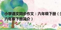 小學語文同步作文:六年級下冊(關于小學語文同步作文:六年級下冊簡介)