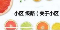 小區 級路(關于小區 級路簡介)